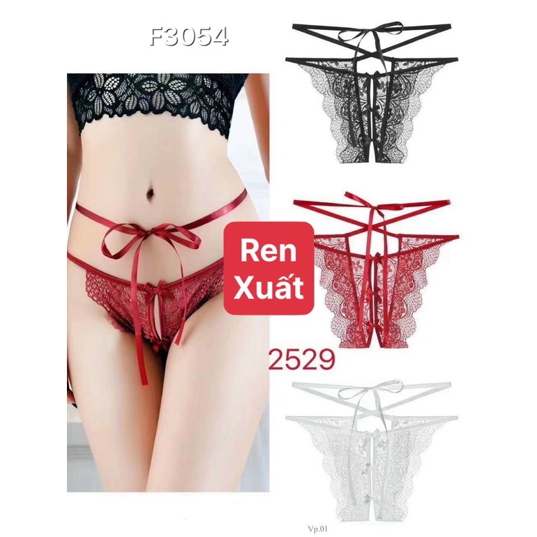 F3054- Hàng thiết kế độc nhất. Quần ren hở mông cột dây vòng eo siêu gợi cảm