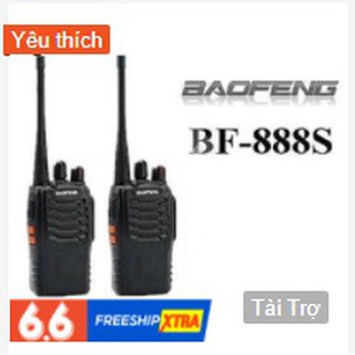 Bộ 2 bộ đàm baofeng 888s chính hãng kèm đế sạc, jack gài lưng