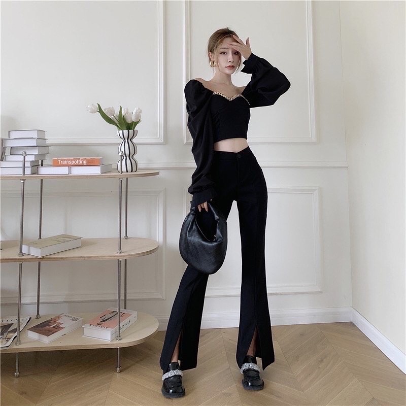 Quần tây nữ quần ống loe xe gấu siêu hót mã mới 89