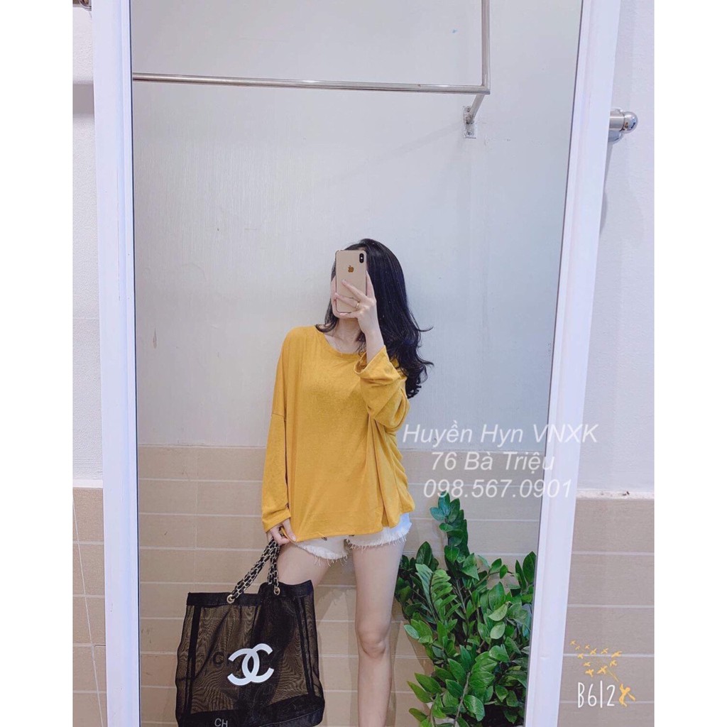 [ Mã WASTAPR giảm 10K đơn 50K] ÁO LEN GIẤY CỔ TRÒN NỮ - ÁO THUN GIẤY DÀI TAY 5 MÀU QC HOT | BigBuy360 - bigbuy360.vn