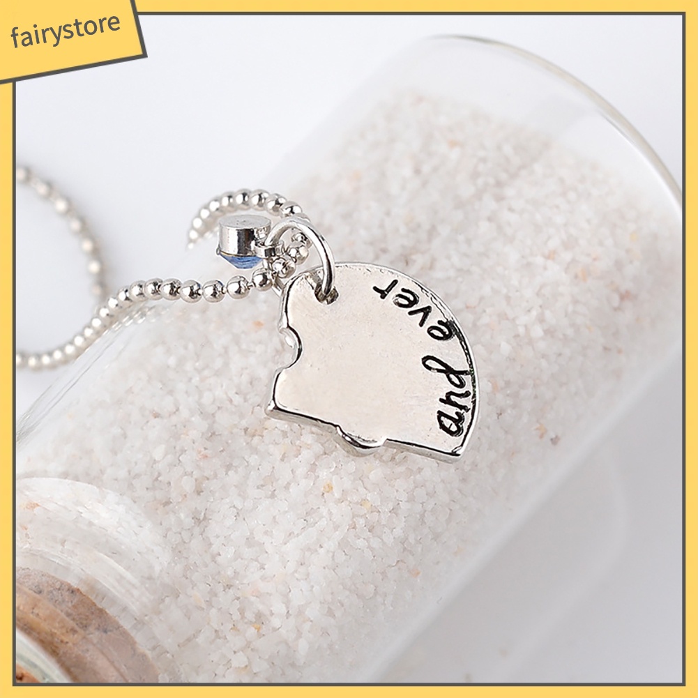 Bộ 4 dây chuyền mảnh ghép trái tim đính kim cương giả dành cho những người bạn