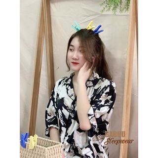 Set bộ ngủ, set mặc nhà Pyjama lụa cao cấp, dáng cánh dơi freesize