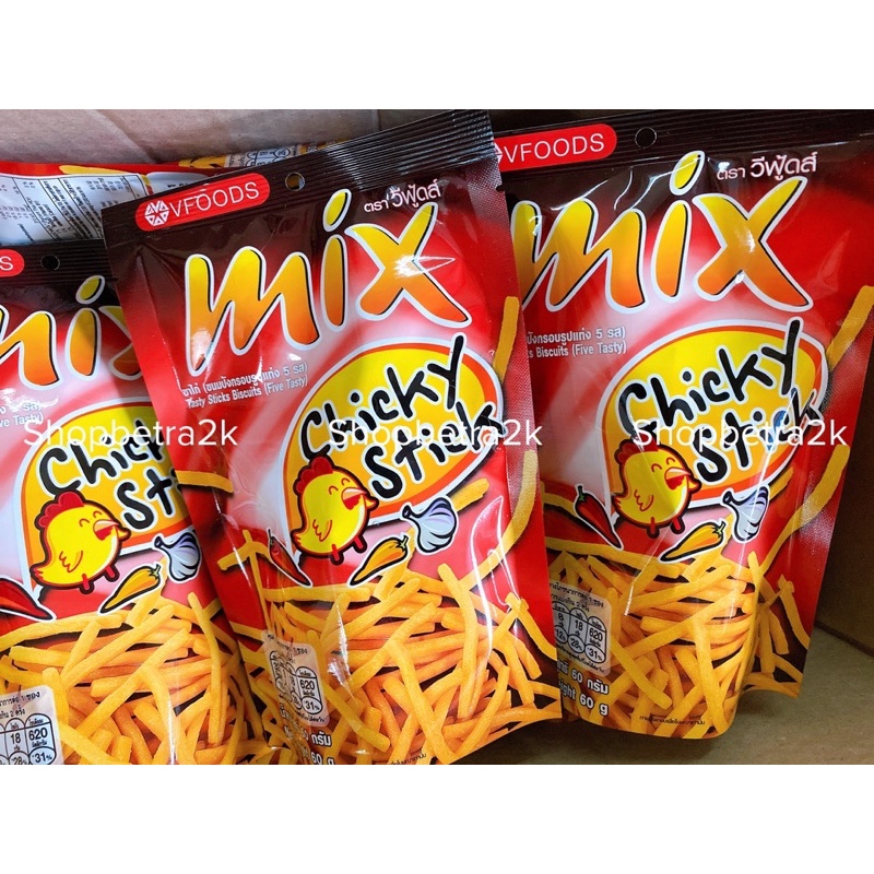 Snack tăm que cay Mix Hot Chilli Thái Lan [gói 60gr]