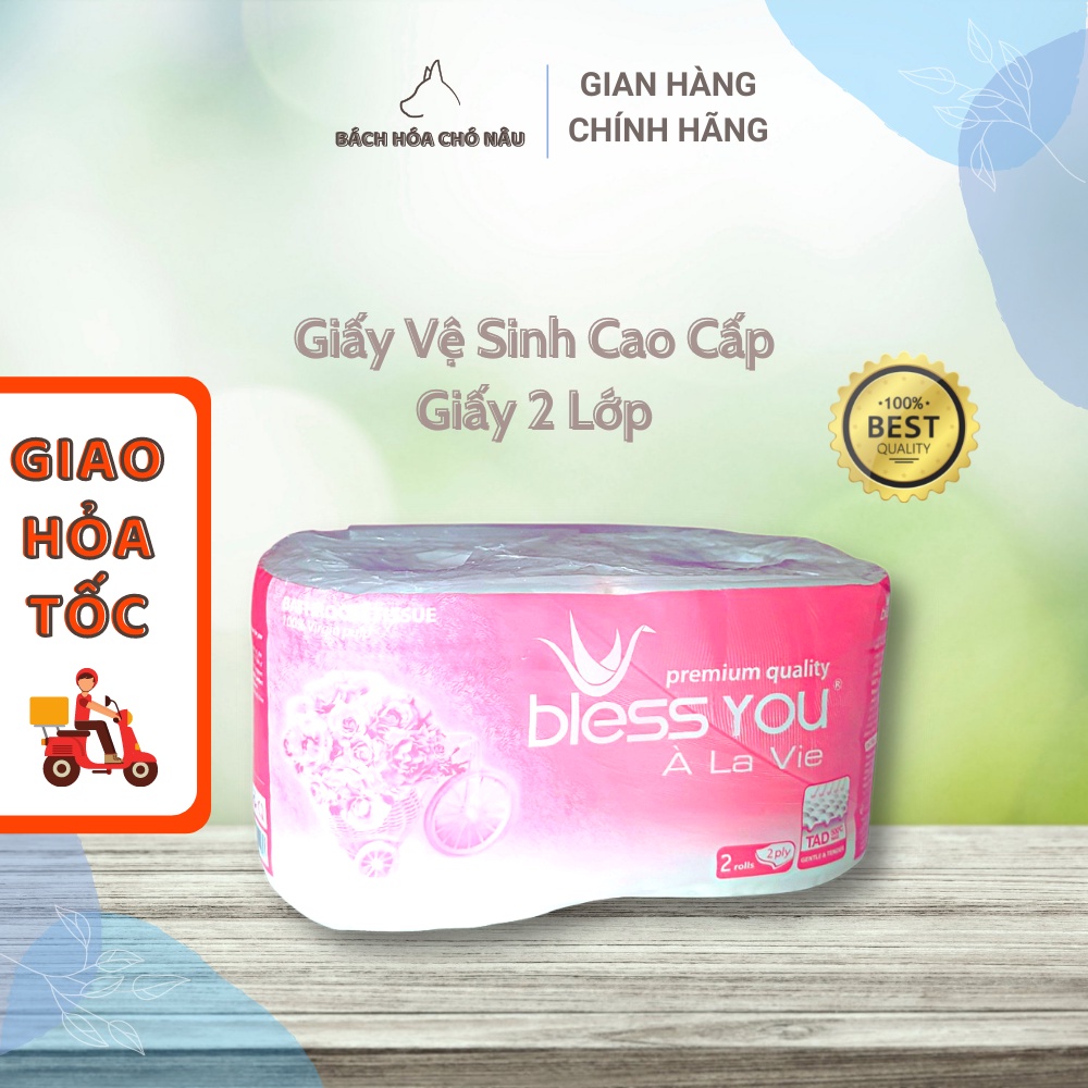 COMBO 2 Cuộn Giấy Vệ Sinh Bless You À La Vie 2 Lớp Cao Cấp Tiết Kiệm cho Gia Đình [ Hàng Mới Chính Hãng]