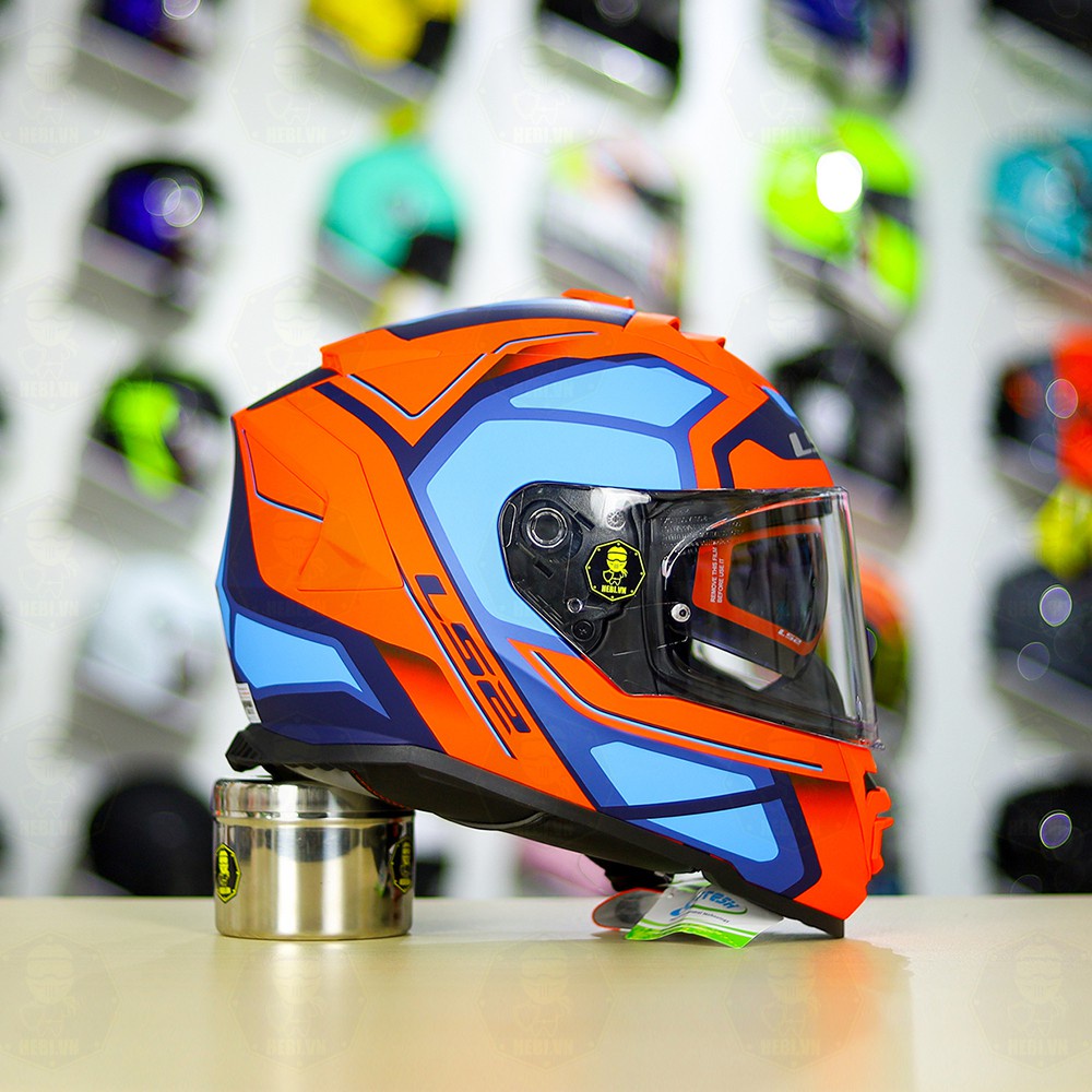 [Tặng Pinlock] Mũ Fullface 2 Kính LS2 FF800 Màu Xanh Đỏ Nhám (Tặng Kèm Pinlock Chính Hãng)