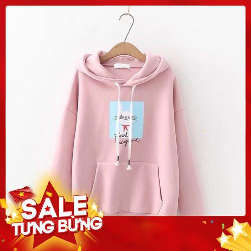 Áo khoác nỉ hoodie in hình mèo mẫu mới nhất hiện nay -Hàng nhập khẩu