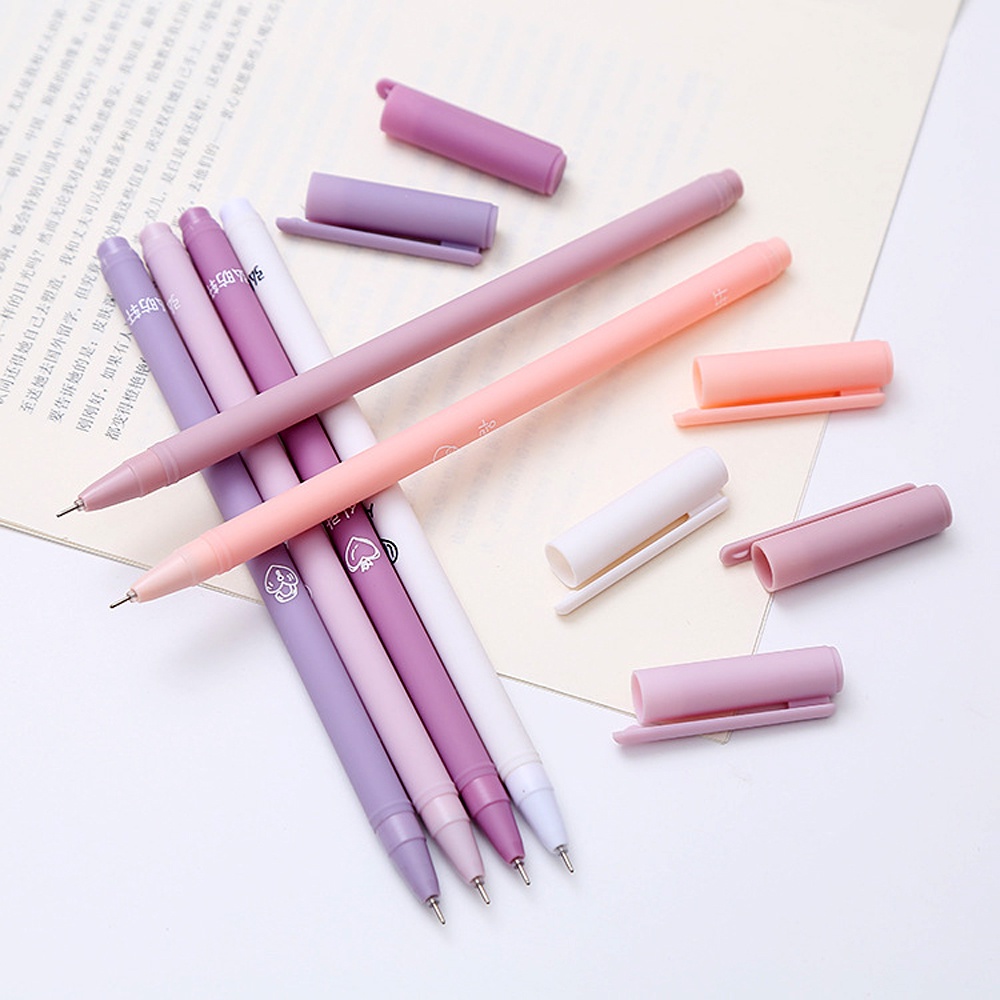 Set 6 Bút Bi Mực Đen Ngòi 0.5mm Hình Morandi Đáng Yêu