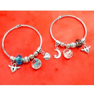 Kiềng tay hạt charm mix hoa khô 5 cái = 59k [ kiềng size 55mm ]