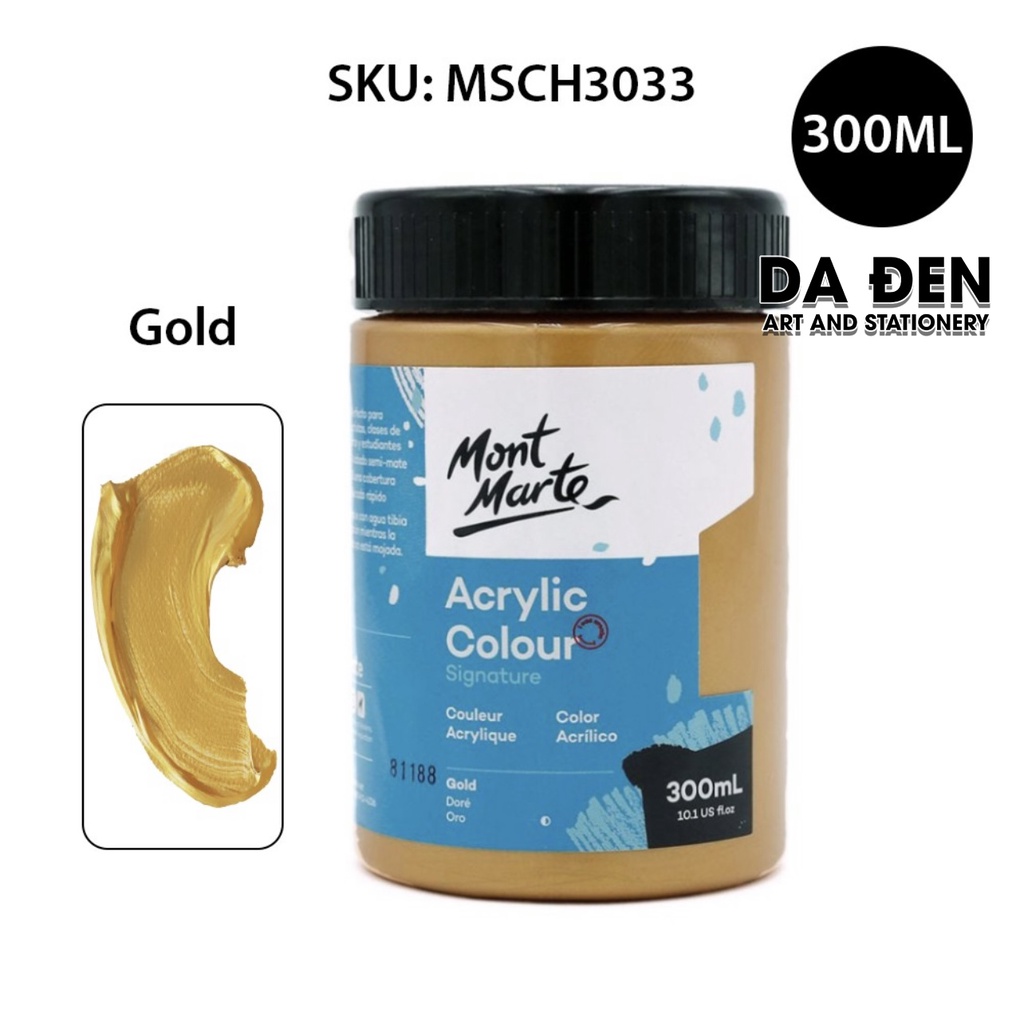[DA ĐEN] Màu Mont Marte Signature Acrylic Colour 300ml (10.1-oz) - Gold