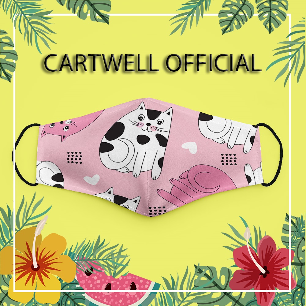 Khẩu trang trẻ em thú cưng đáng yêu dễ thương cho bé cute Hình Đẹp CARTWELL có thể giặt và tái sử dụng chất liệu vải mềm