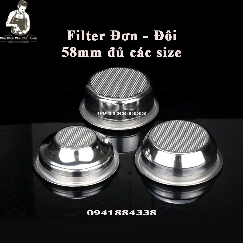 Filter 58mm - Giỏ Lọc Đơn Đôi 58mm - Linh Kiện Máy Pha Cà Phê