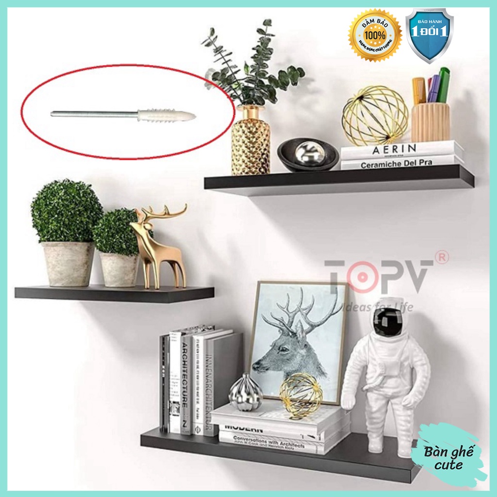 Chốt âm kệ treo tường TOPV tắc kê nhựa dạng đạn bướm vít nở cho chốt âm tường đỡ kệ gỗ vít âm giá rẻ Bàn ghế Cute