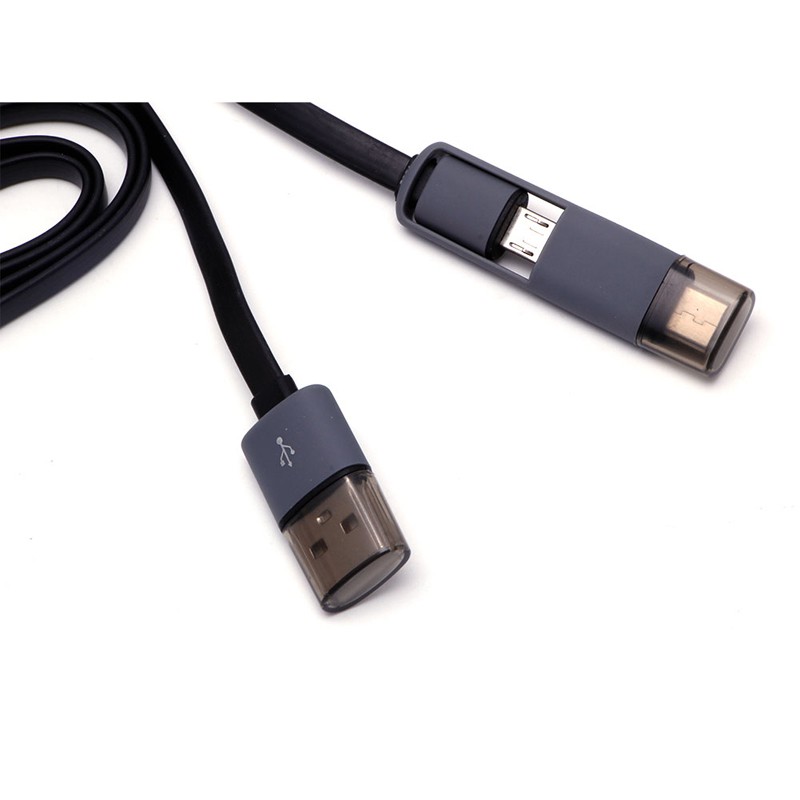 Cáp Sạc Alli 2 Trong 1 Usb Male Sang Type-C + Micro Usb Cho Samsung Htc Lg