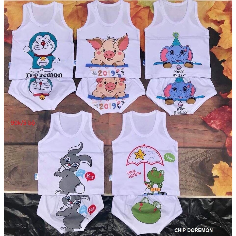 Set ba lỗ doremon (nguyên set 5 bộ).Size 3-14kg