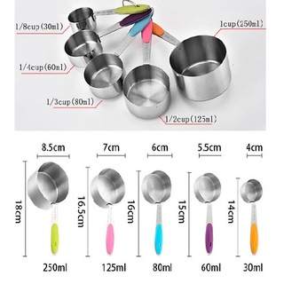 Bộ 10 cái cúp đo lường inox sắc màu xin xắn