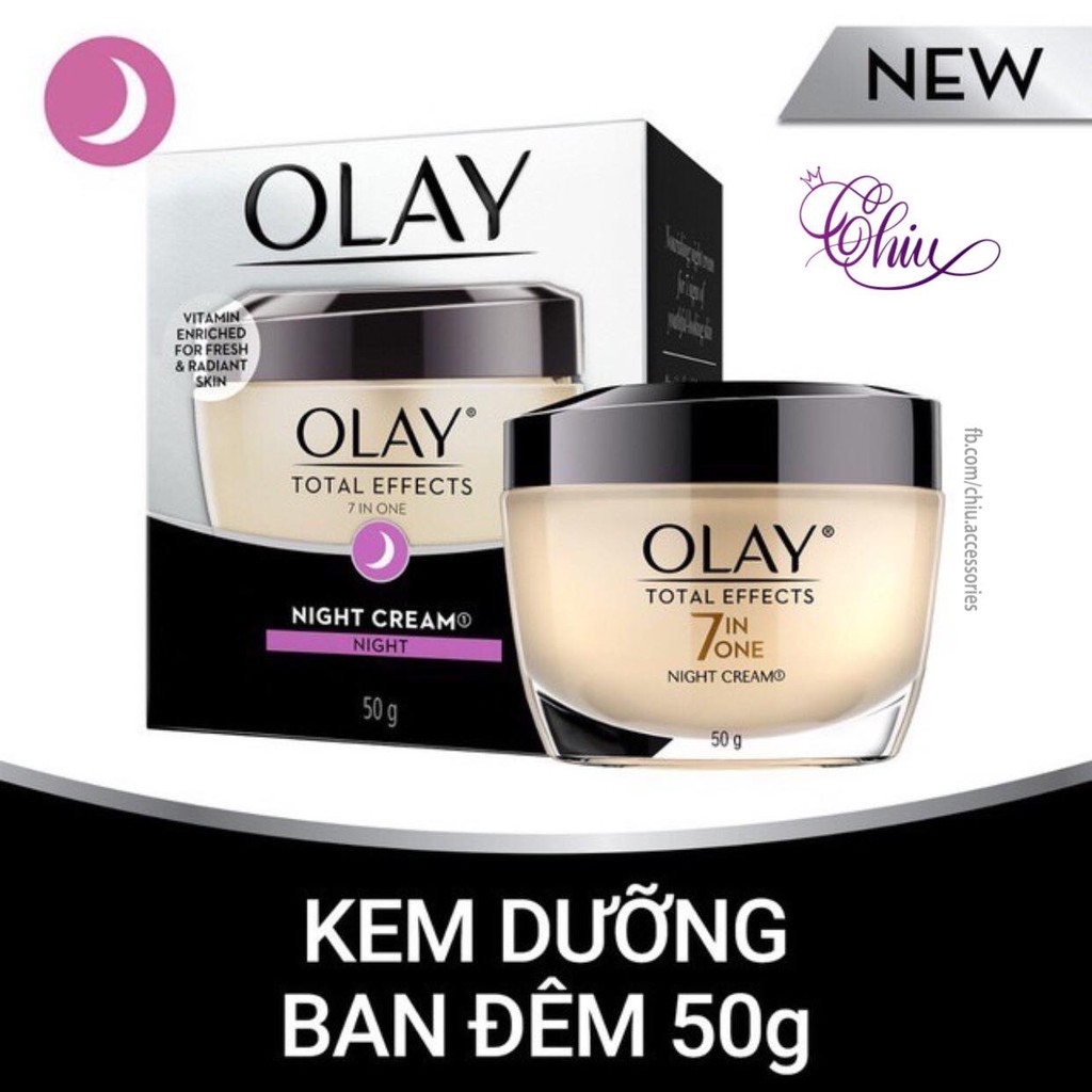 KEM DƯỠNG DA, CHỐNG LÃO HOÁ NGÀY & ĐÊM OLAY TOTAL EFFECTS MOISTUZUZER CREAM BUBDLE – 50ML