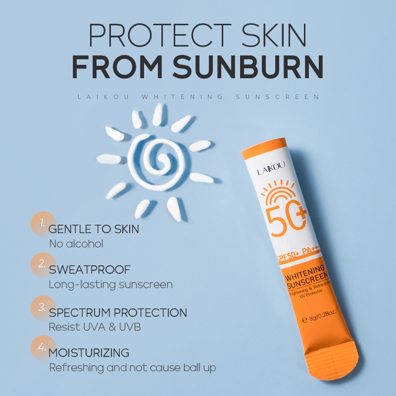 Kem Chống Nắng LAIKOU SPF50 PA + + + Làm Sáng Tông Màu Da 8g