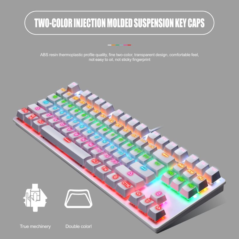 Bàn Phím Cơ IOR K550 87 Phím Có Hiệu Ứng Đèn Nhiều Màu Sắc Cho Windows XP 7 8 10