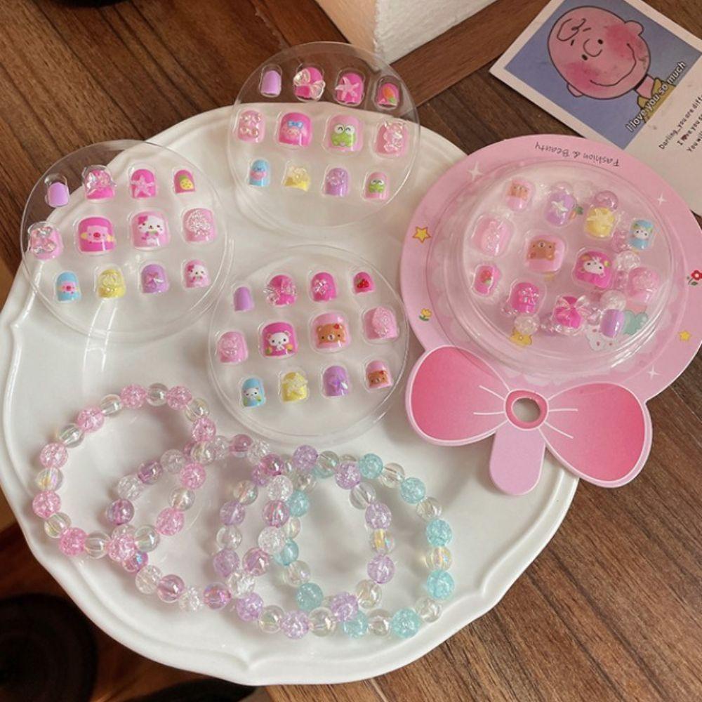 Bộ Móng Tay Giả DIY Che Phủ Toàn Diện Dành Cho Trẻ Em