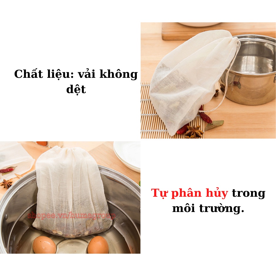 Túi Lọc Bã Trà, Thảo Dược Có Dây Rút