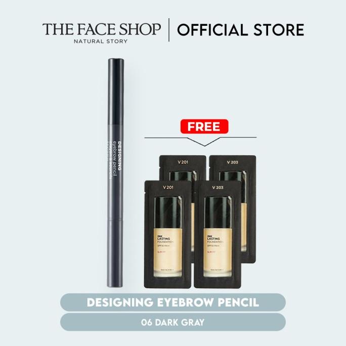 THE FACE SHOP Bút chì kẻ lông mày 06 màu xám đậm 0.3g