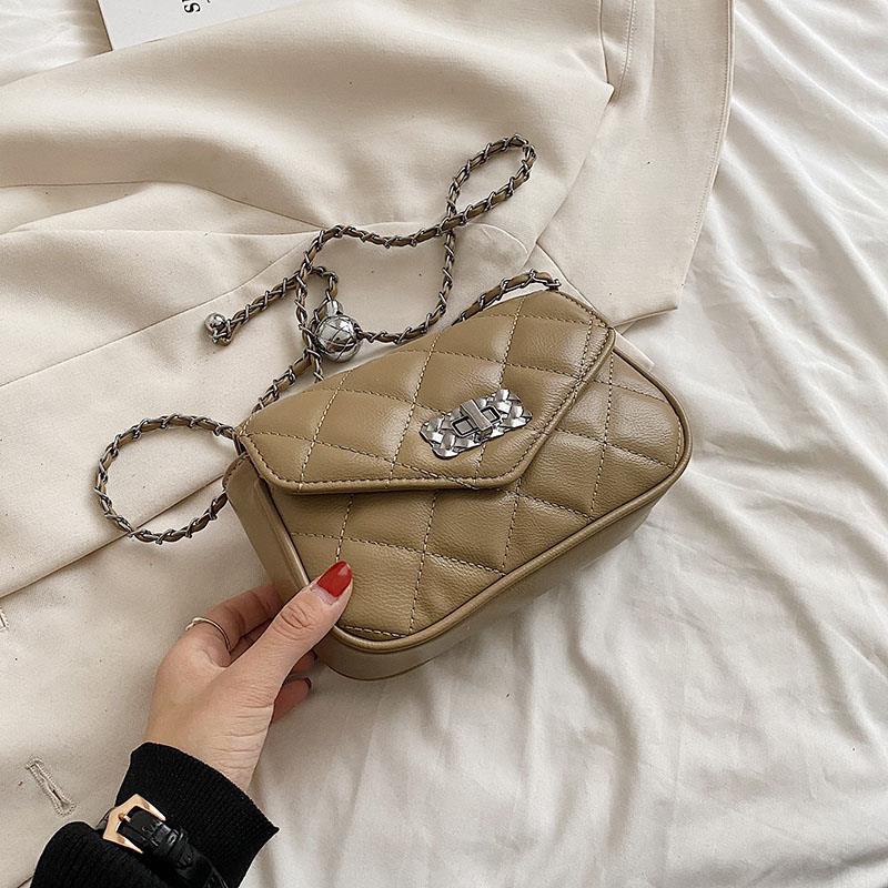 Ielgy Túi Đeo Vai Hình Vuông Cỡ Nhỏ Phối Dây Đeo Sợi Xích Phong Cách Cổ Điển Thời Trang Cho Nữ