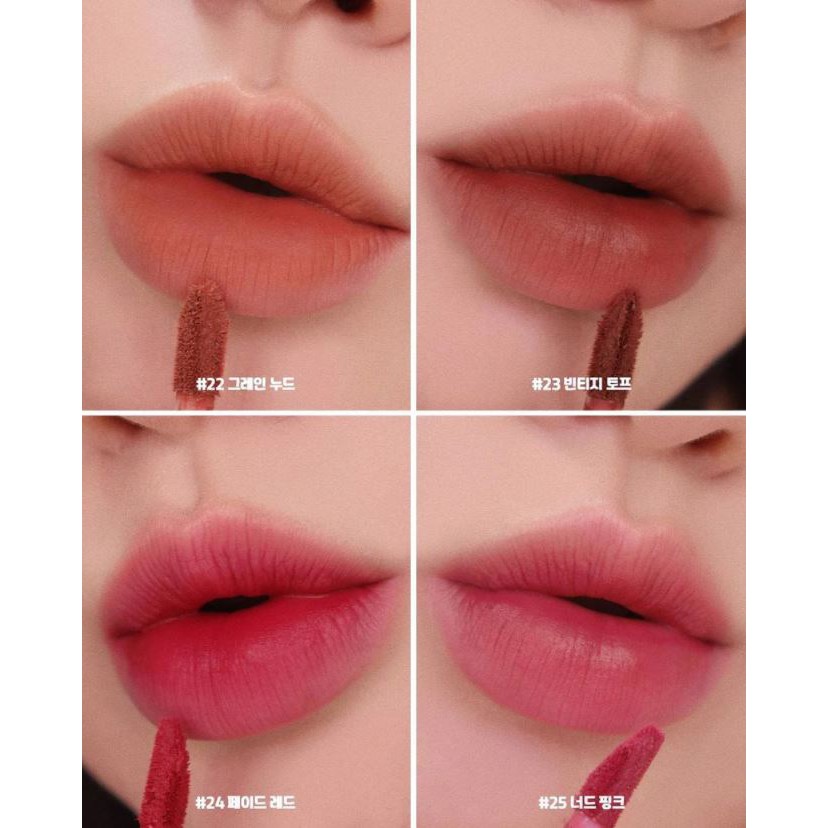 [New 2021] [Màu 22-25] Son kem lì, lên màu chuẩn, mịn môi Hàn Quốc Romand Zero Velvet Tint 5.5g