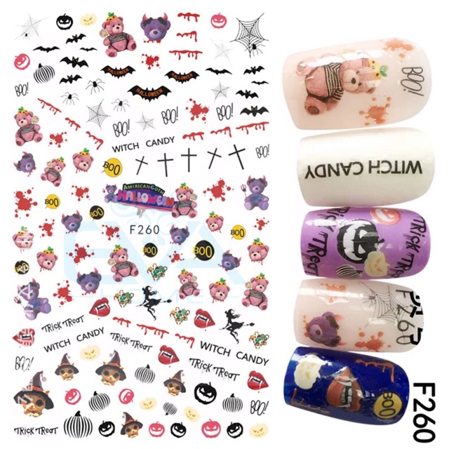 STICKER DÁN MÓNG TAY LỄ HỘI MA QUỶ HALLOWEEN