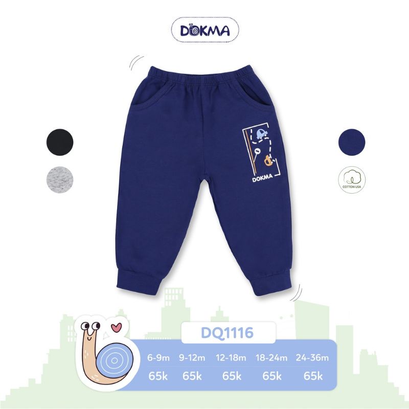 Sale size 6-9M - Quần dài bo ống mỏng Dokma 9-36M mã DQ1116