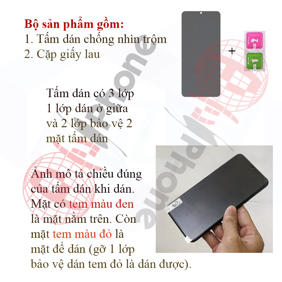 Dán chống nhìn trộm iPhone X, XR, XS, XS Max - Dán Cường lực dẻo nano