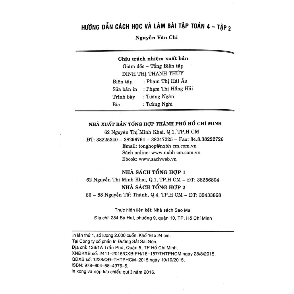 Sách - Hướng Dẫn Cách Học Và Làm Bài Tập Toán Lớp 4 - Tập 2