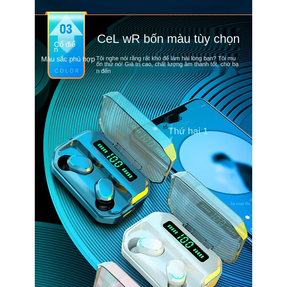 M8Thực Sự Không Dây Bluetooth, Tai Nghe Chụp Tai Thể Thao Chạy Bộ5.2In-ear Mini Vô Hình Tai Dự Phòng Dài Thời Lượng Pin 