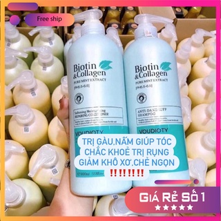 Combo dầu gội + dầu xả BIOTIN & COLLAGEN VOUDIOTY CHÍNH HÃNG  phục hồi tóc khô xơ, hư tổn , chống rụng tóc