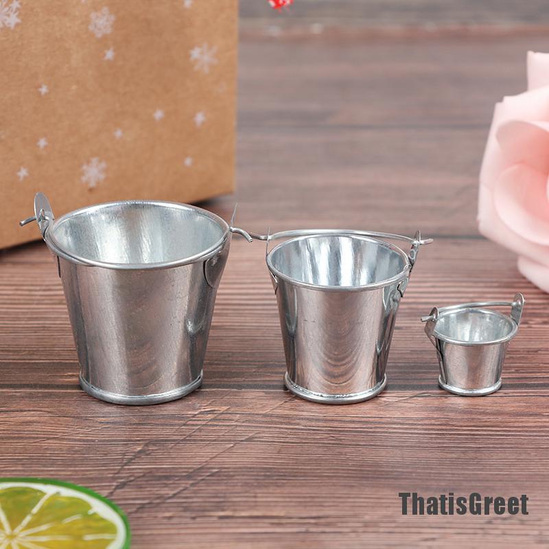 1 Xô Kim Loại Mini Tỉ Lệ 1: 12 1 / 6 Trang Trí Nhà Búp Bê