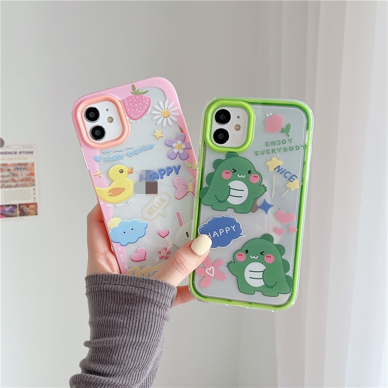 Ốp Điện Thoại 3 Trong 1 Dễ Thương Cho iphone 13 12 Pro 11 Max 6 6s 7 8 Plus X XR XS Max