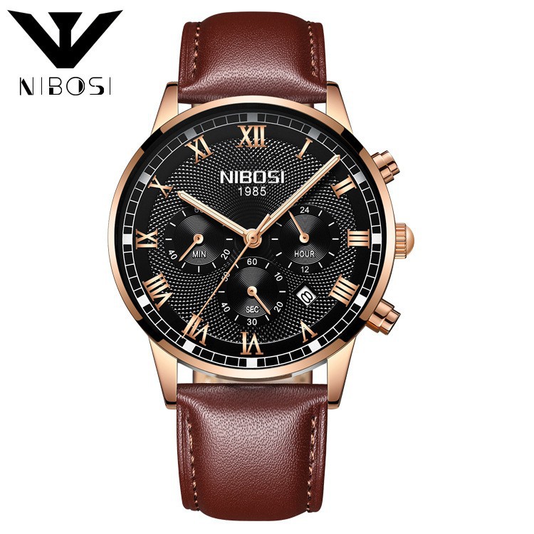 ĐỒNG HỒ NAM NIBOSI 2339 DÂY DA CAO CẤP, MẪU MÓI 2018 Bán lẻ giá sỉ