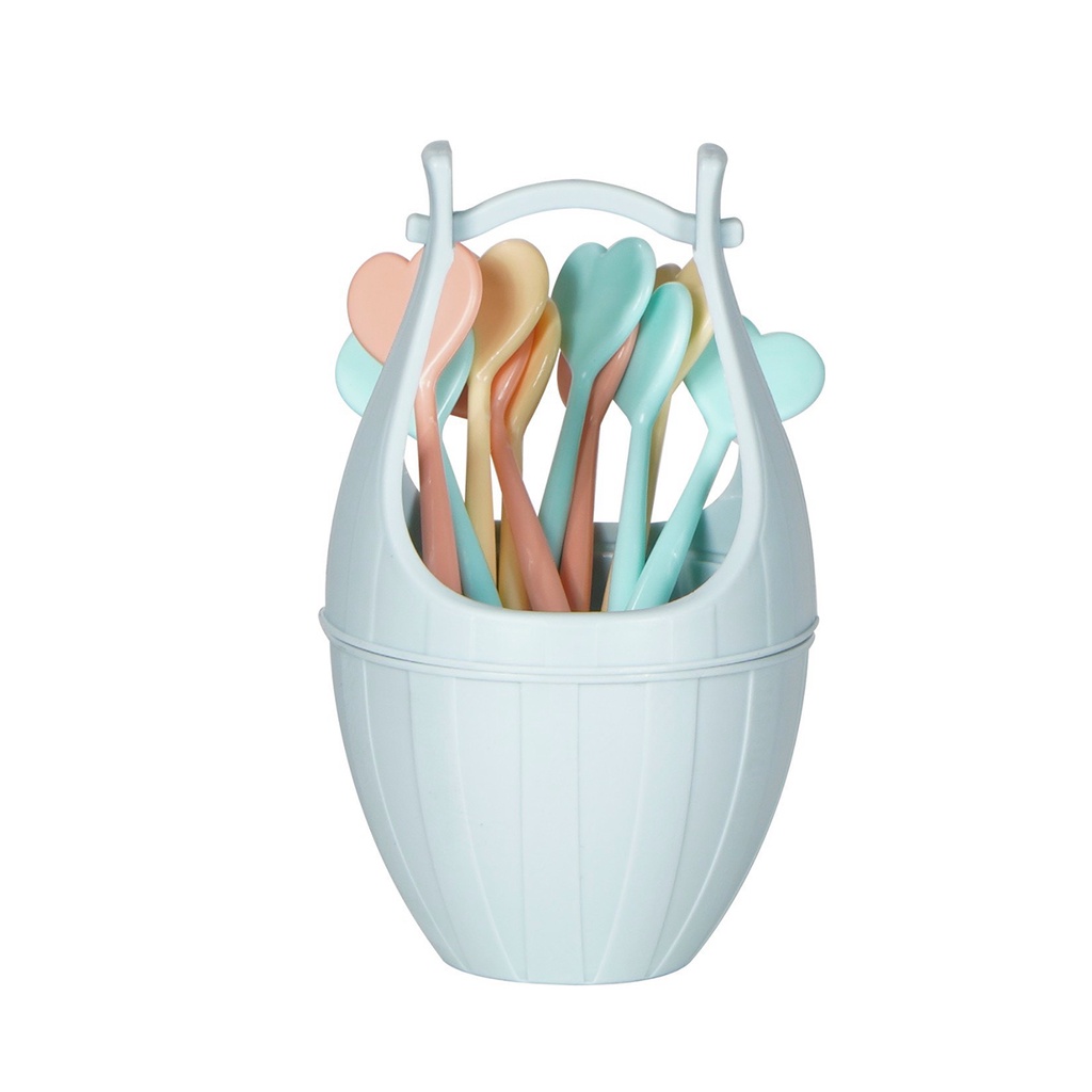 Bộ dĩa ăn trái cây Việt Nhật 3399 dễ thương hình trái tim ở cán cầm, Dĩa xiên hoa quả tiện lợi