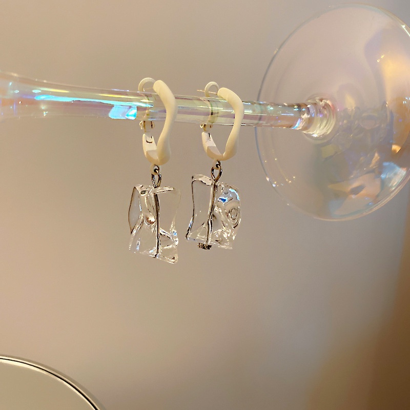 Khuyên tai mạ bạc 925 trong suốt phong cách Hàn quốc thời trang cho nữ