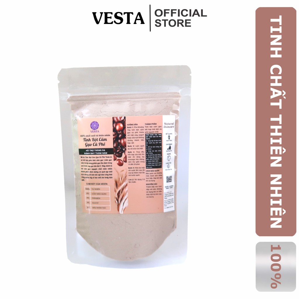 Tinh Bột Cám Gạo Cà Phê Nguyên Chất Vesta 100gr