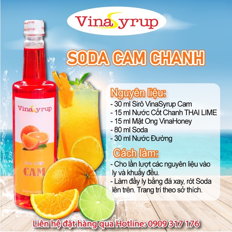 Siro Trái Cây VinaSyrup 750 ml - Đầy Đủ Hương Vị Vina Syrup dùng để pha chế thức uống trà sữa, trà trái cây, soda