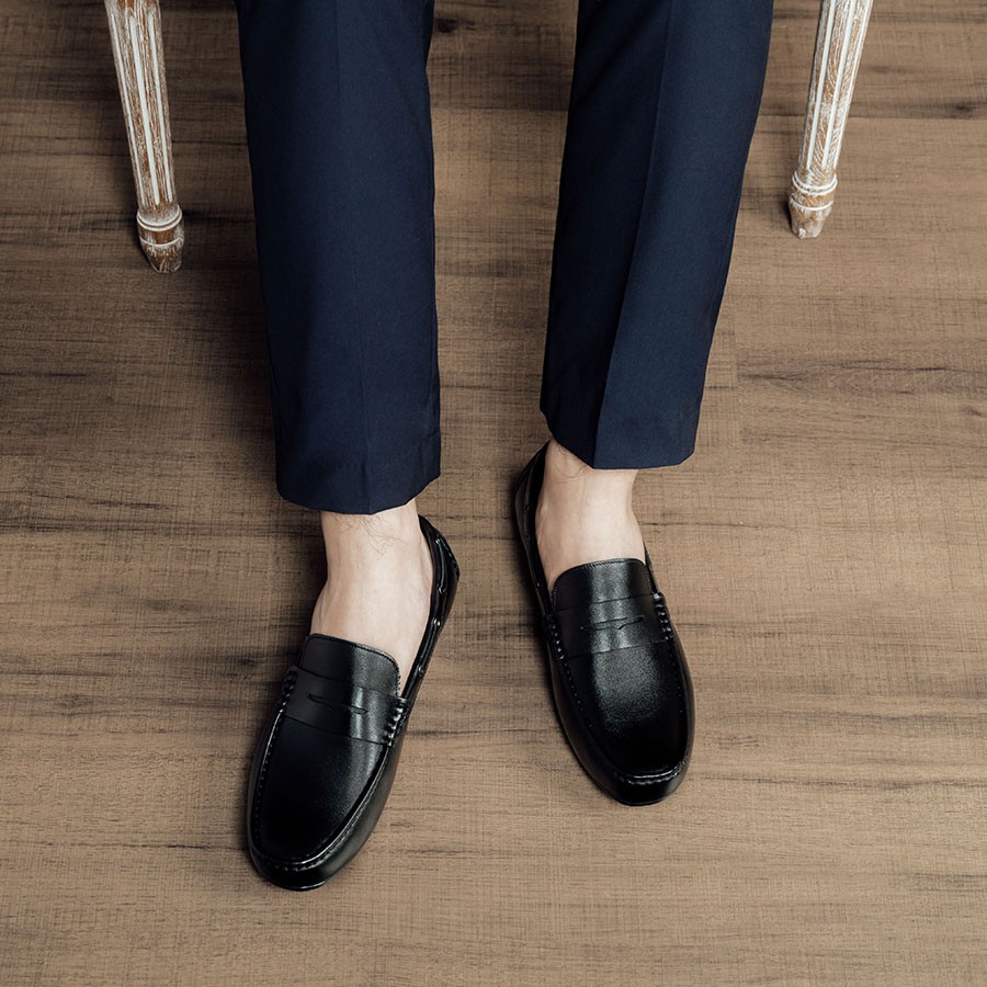 Giày Lười Nam LAFORCE Đai Ngang Da Bò GNLA19-5-D Tặng Tất UNIQLO