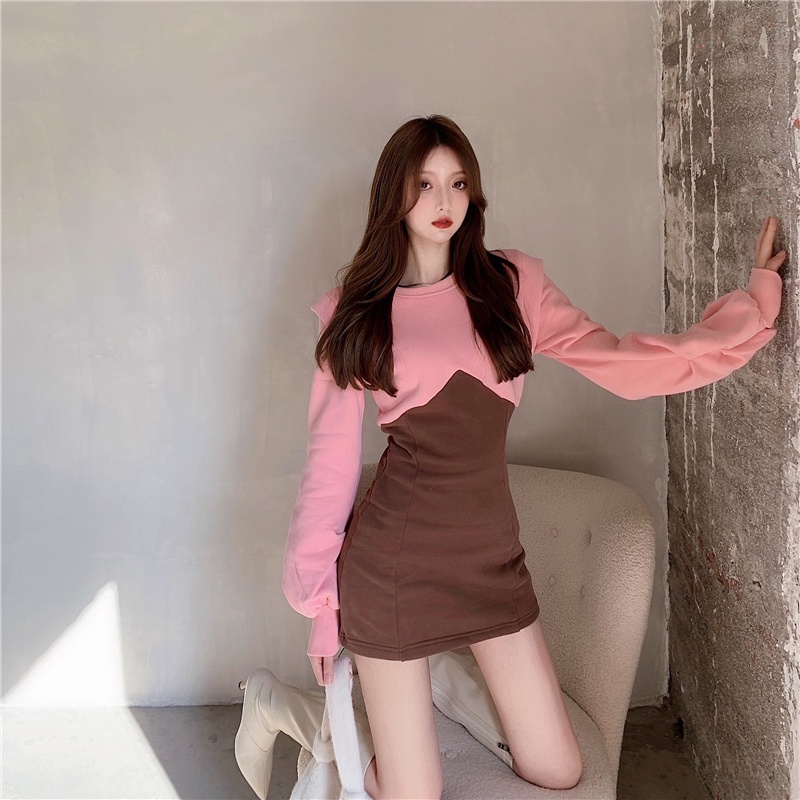 Đầm sweater IELGY mỏng ôm eo cá tính khí chất tùy chọn màu sắc dành cho nữ
