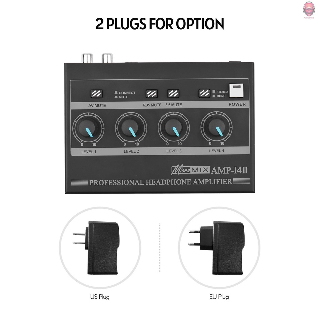 Bộ Khuếch Đại Âm Thanh 4 Kênh Rca / 6.35mm / 3.5mm Amp-14