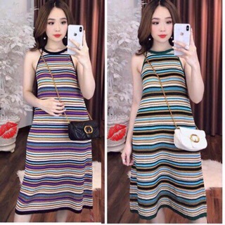Váy yếm kẻ ngang tcct