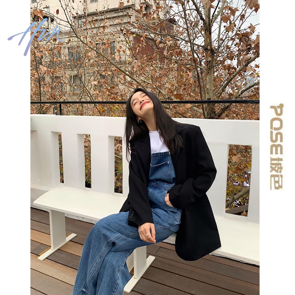 Áo Khoác Vest Dáng Rộng Xẻ Tà Sau Phong Cách Hàn Quốc Thời Trang Xuân Thu 2022 Mới Cho Nữ