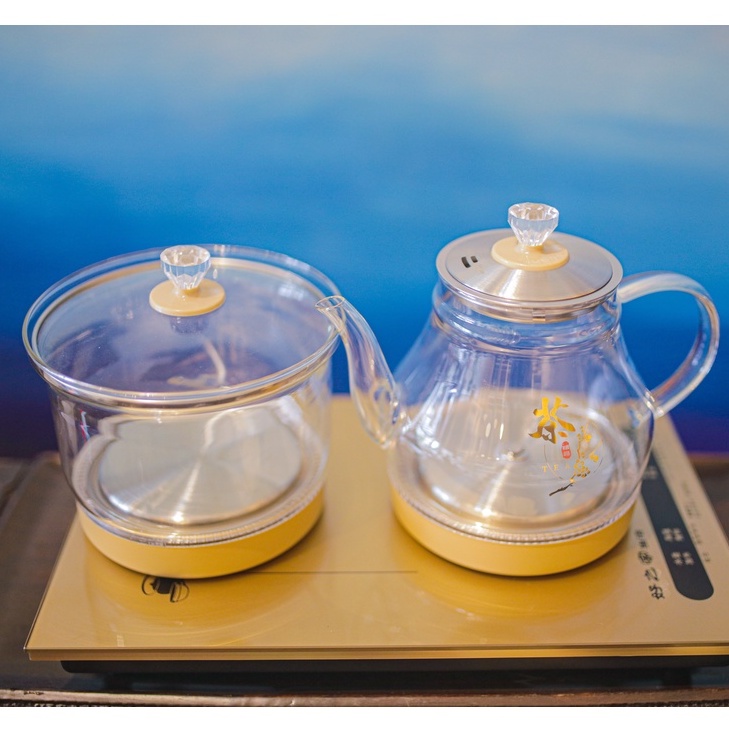 Bộ đun nước tự động cho trà đạo, dụng cụ đun nước pha trà, ấm đun hút nước từ đáy, Ấm đun nước tự động.