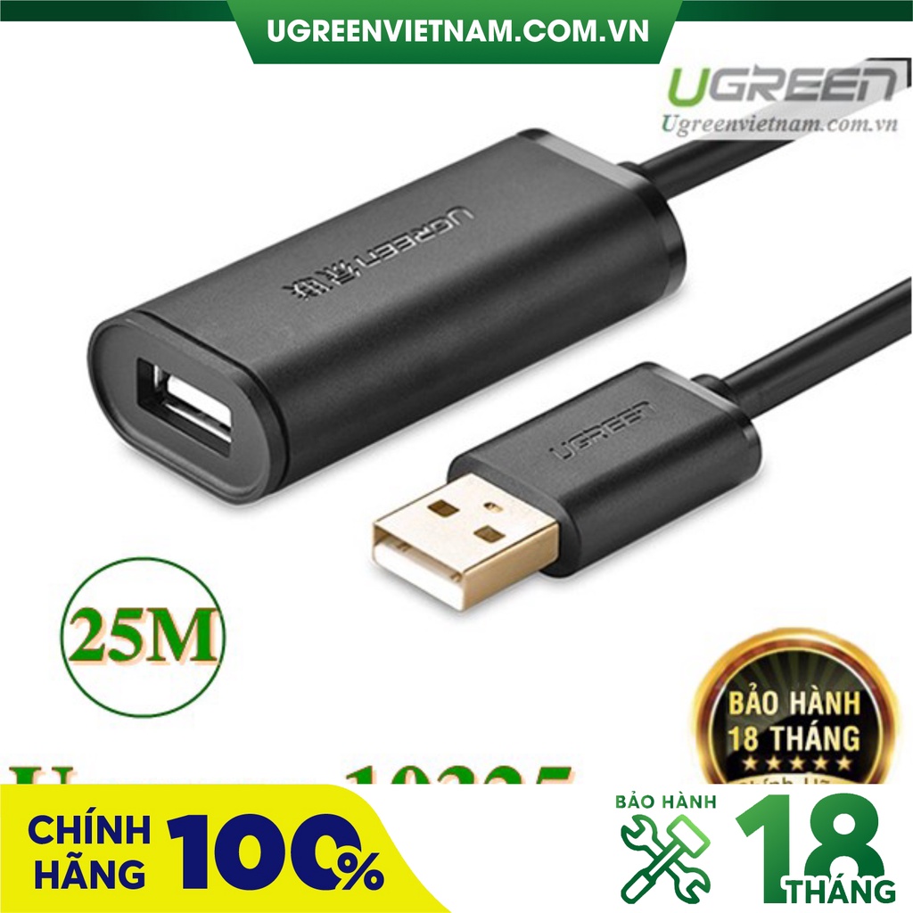 Cáp USB nối dài 25m có chíp khuếch đại chính hãng Ugreen 10325