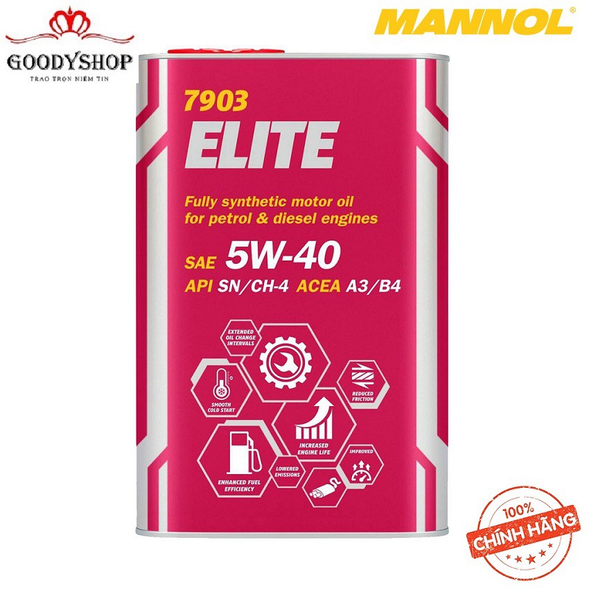 Nhớt Ô Tô MANNOL Elite 5W-40 SN/CH-4 - 7903 4L Hàng Cao Cấp của Đức GOODYSHOP