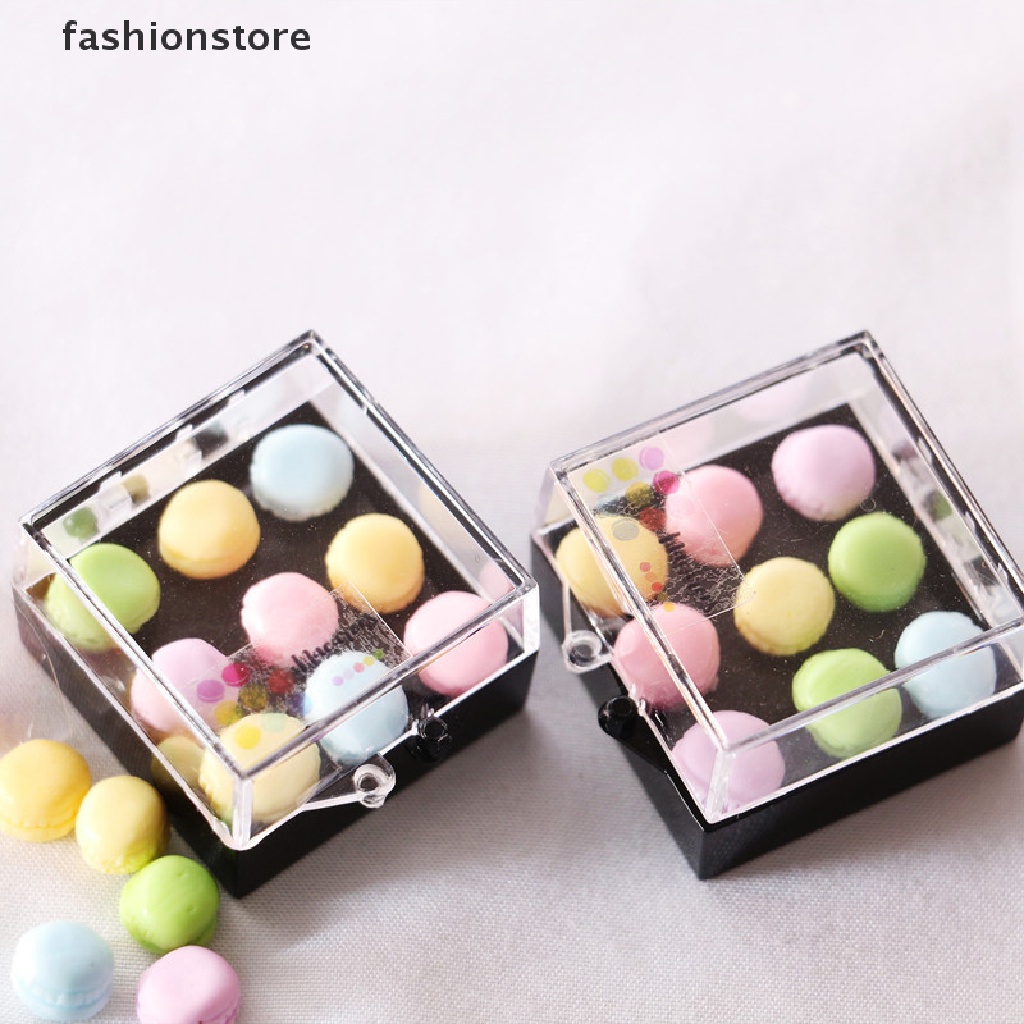 Set 12 Bánh Macaron Mini Tỉ Lệ 1 / 12 Trang Trí Nhà Búp Bê