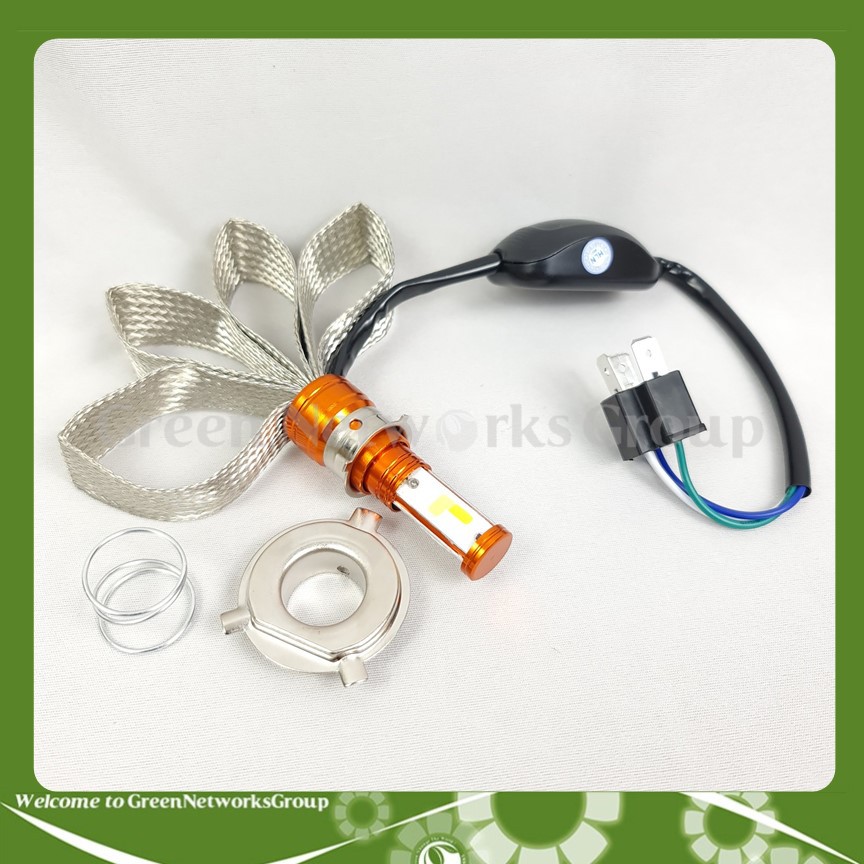 Đèn led râu H4 sáng 5 chế độ (Trắng - Vàng -Xanh Dương - Tím - Chớp đủ màu) Greennetworks ( 1 Đèn )